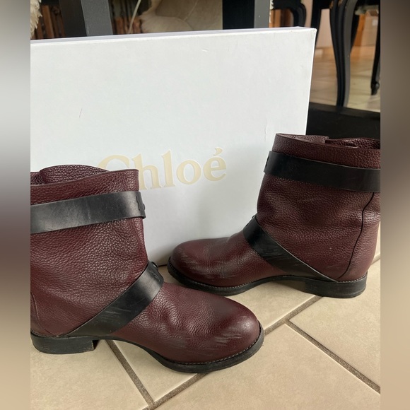CHLOE Leather Moto Boot - Sz 7.5 - Picture 5 of 7